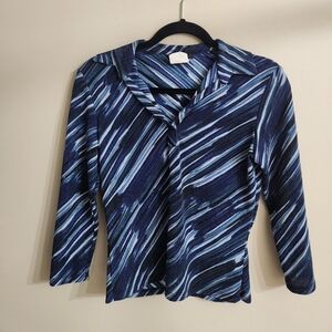 Vintage Blue Striped Women's Top